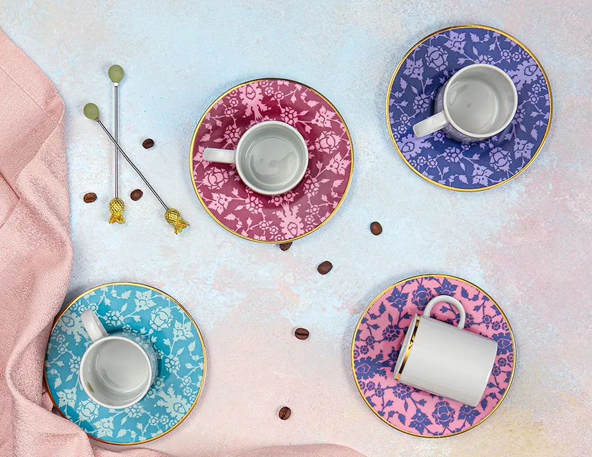 Porland GLAMOROUS Mokkatassen 4 Personen Set