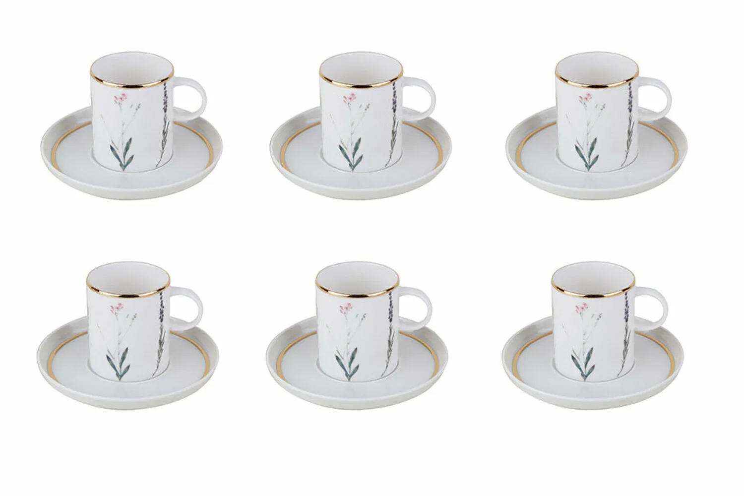 Porland BOTANICAL Mokkatassen Set BLUME 12-teilig