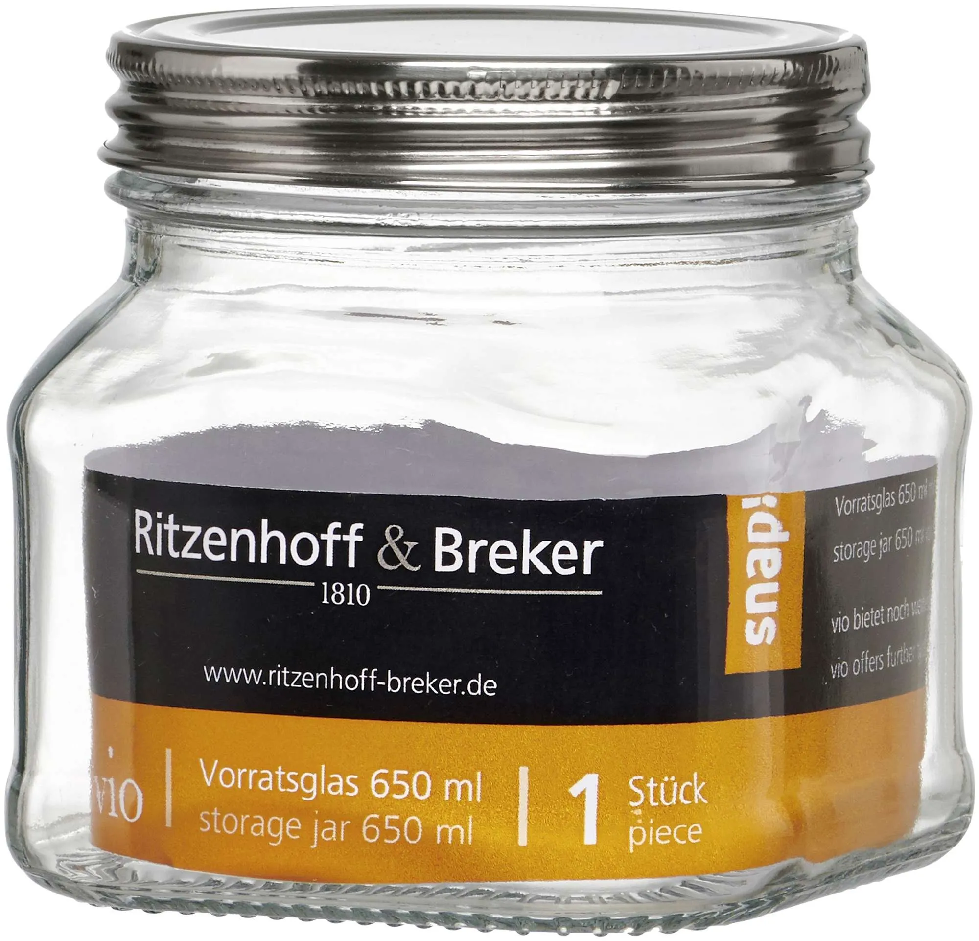 Vorratsglas 650ml eckig Vio