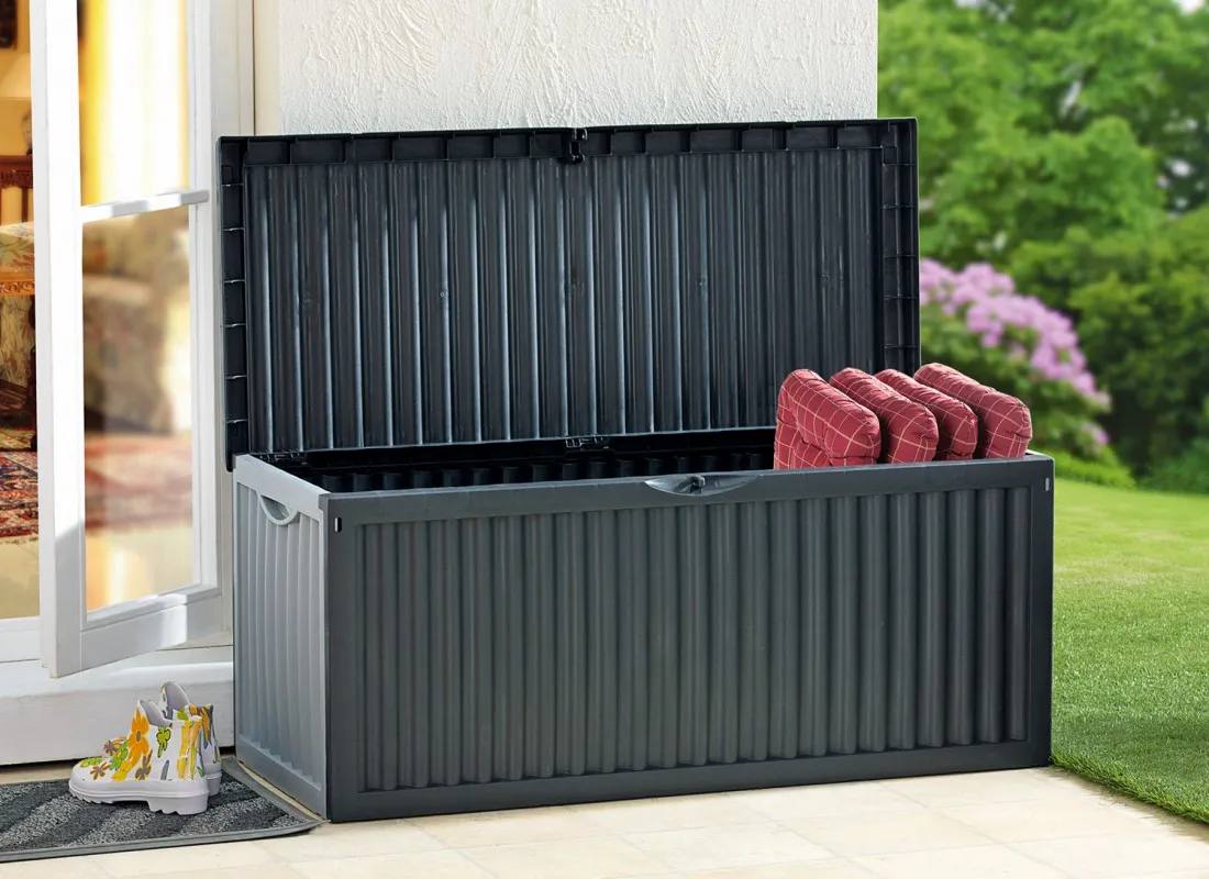 Auflagenbox und Allzwecktruhe, ca. 120 x 52 x 54 cm - Anthrazit