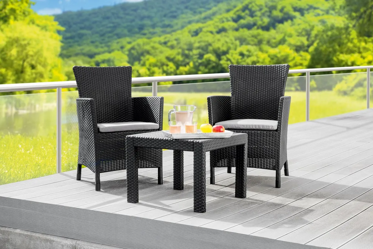 Balkon- und Gartenmöbelset Rosario inkl. Sitzauflagen