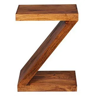 Sheesham Massivholz Beistelltisch Z Cube 44 x 30 x 59 cm mit Ablage