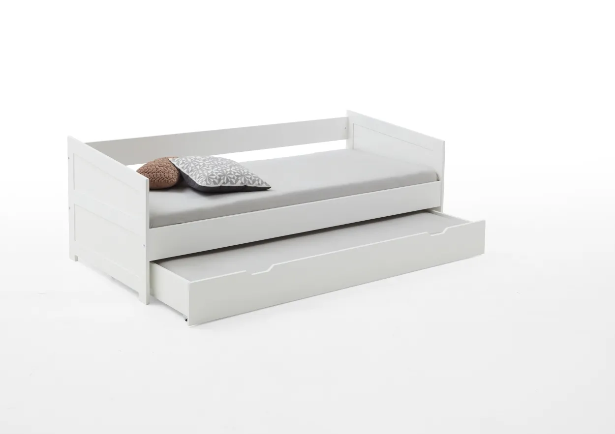 Einzelbett + Bettkasten NINA (inkl. Rollrost) weiß