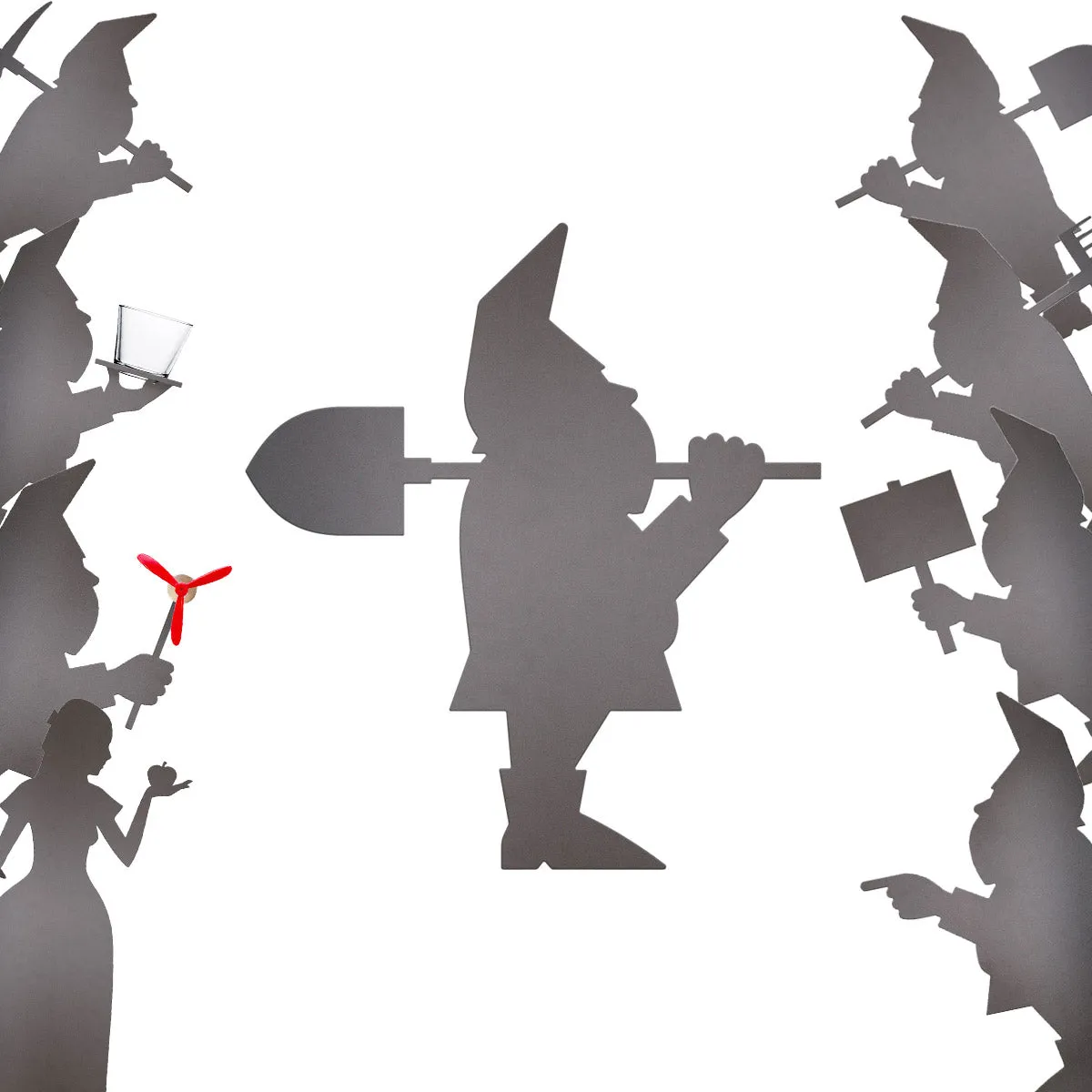 Stylische Gartenzwerge aus 4 mm Stahlblech | mit Steckkeil | Witterungsbeständig | Höhe 43 bis 73 cm | in verschiedenen Ausführungen | Hergestellt in Deutschland