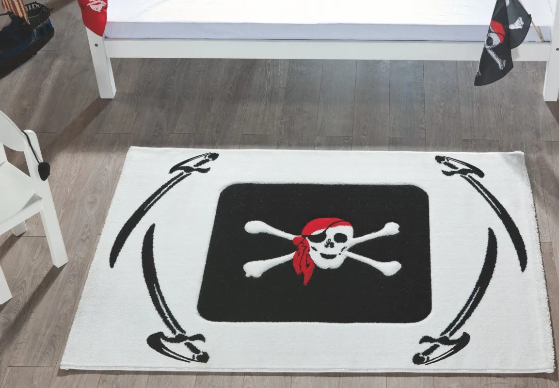 Kinderteppich 170 x 120 cm, Pirat, schwarze Säbel