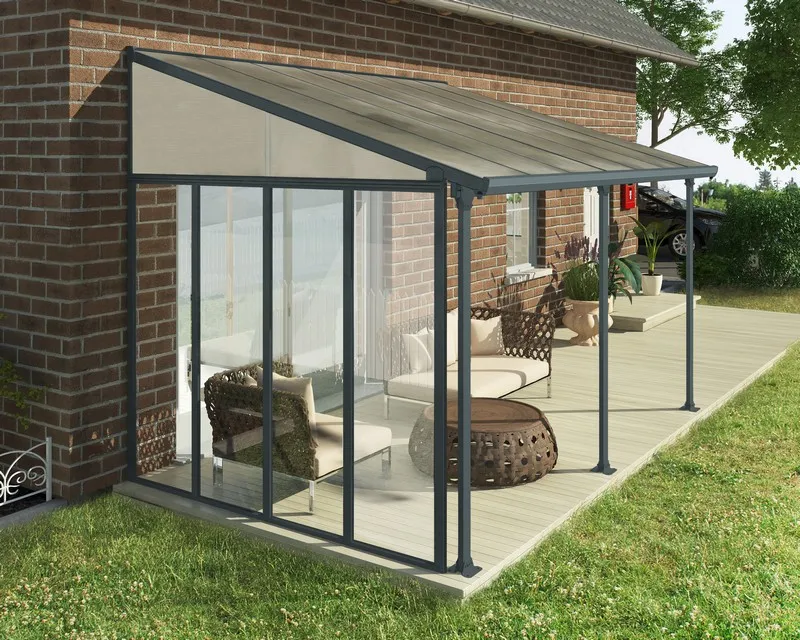 Seitenwand  Terrassenüberdachung "FERIA" 3m, Grau