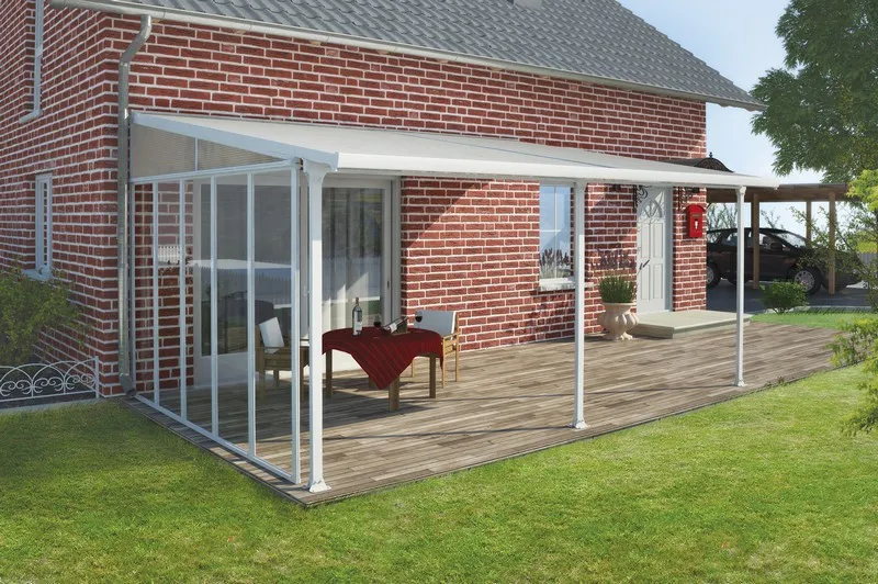 Seitenwand Terrassenüberdachung "FERIA" 4m, Weiß