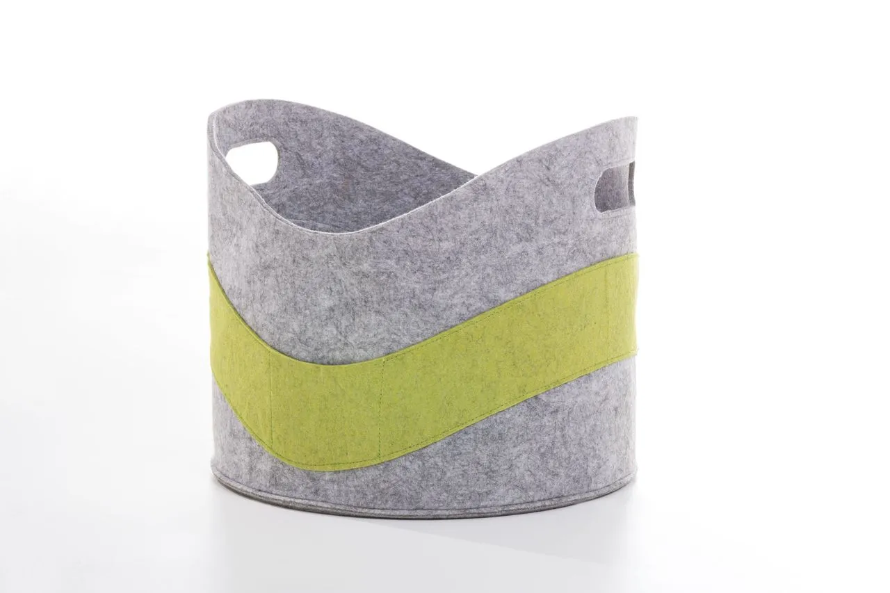 Filzkorb LARRY grau-grün