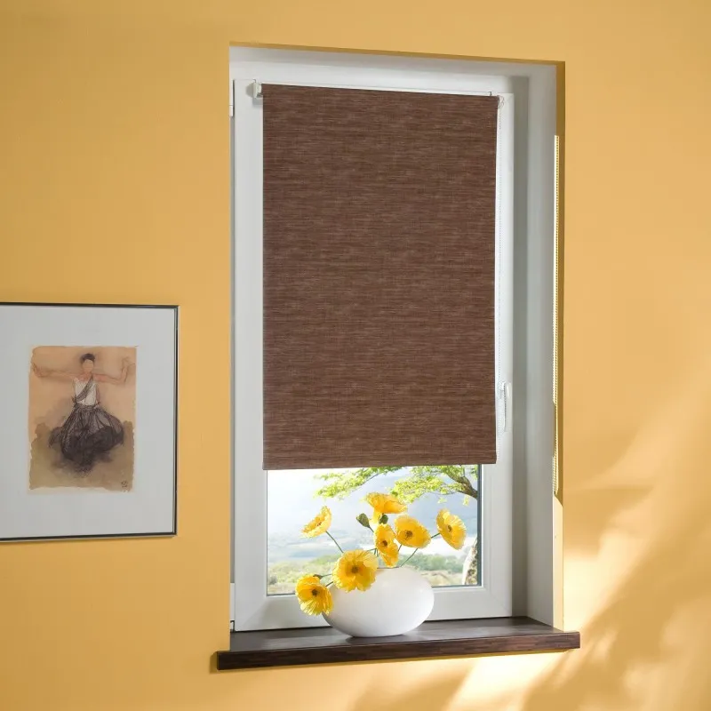 Bella Casa Klemmfix-Rollo Verdunkelung, ca. 150 x 45 cm, Bambusoptik braun