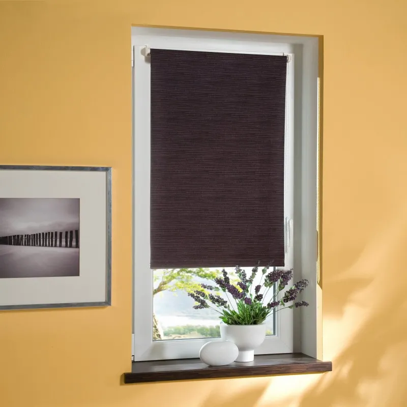 Bella Casa Klemmfix-Rollo Verdunkelung, ca. 150 x 45 cm, Bambusoptik anthrazit