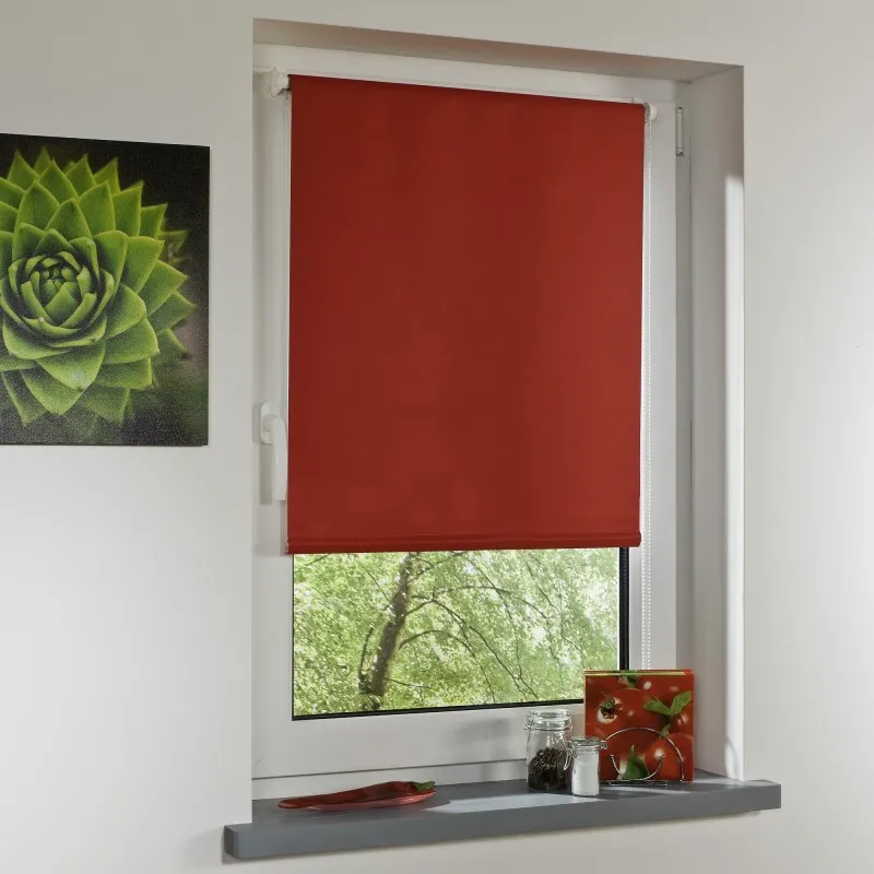 Bella Casa Klemmfix-Rollo Verdunkelung, ca. 150 x 80 cm, rot