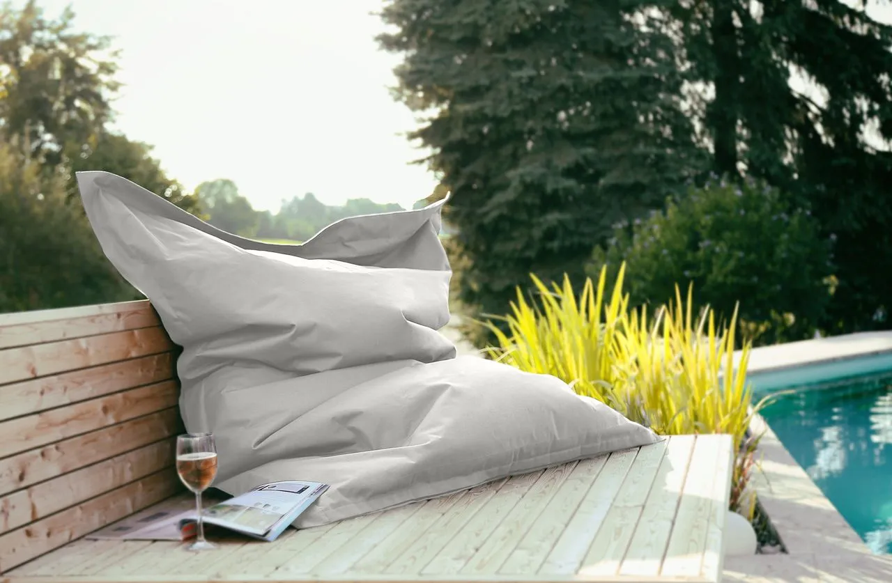Outdoorfähiger Riesensitzsack ca. 140 x 180 cm, Farbe grau