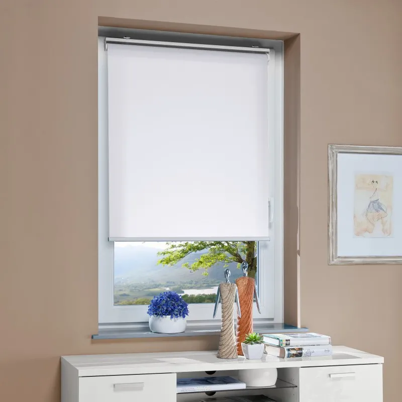 Mittelzug-/Springrollo, ca. 130 x 80 cm, Weiß