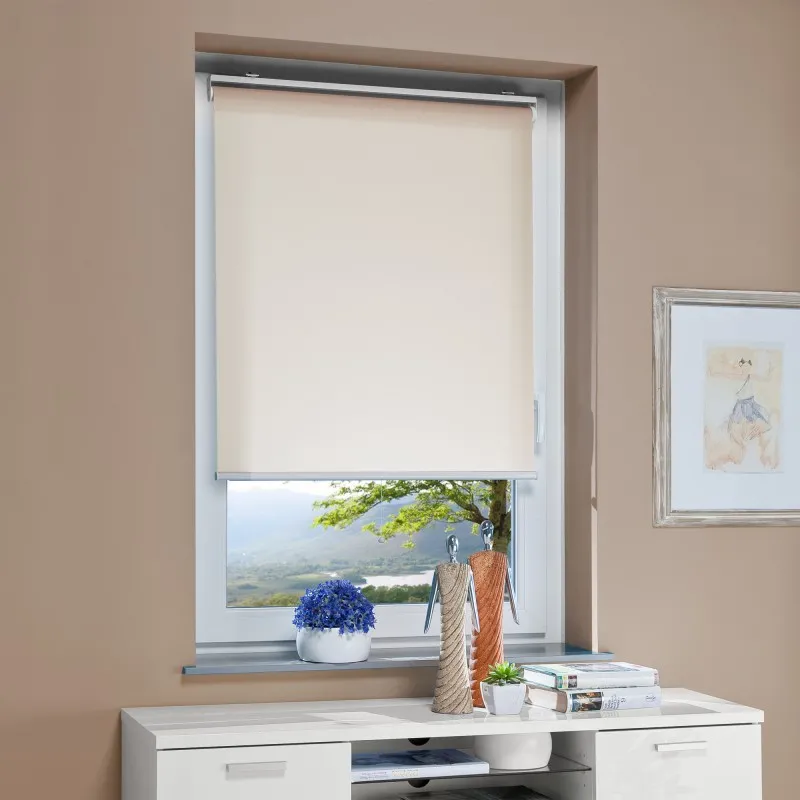 Mittelzug-/Springrollo, ca. 130 x 100 cm, Café Latte