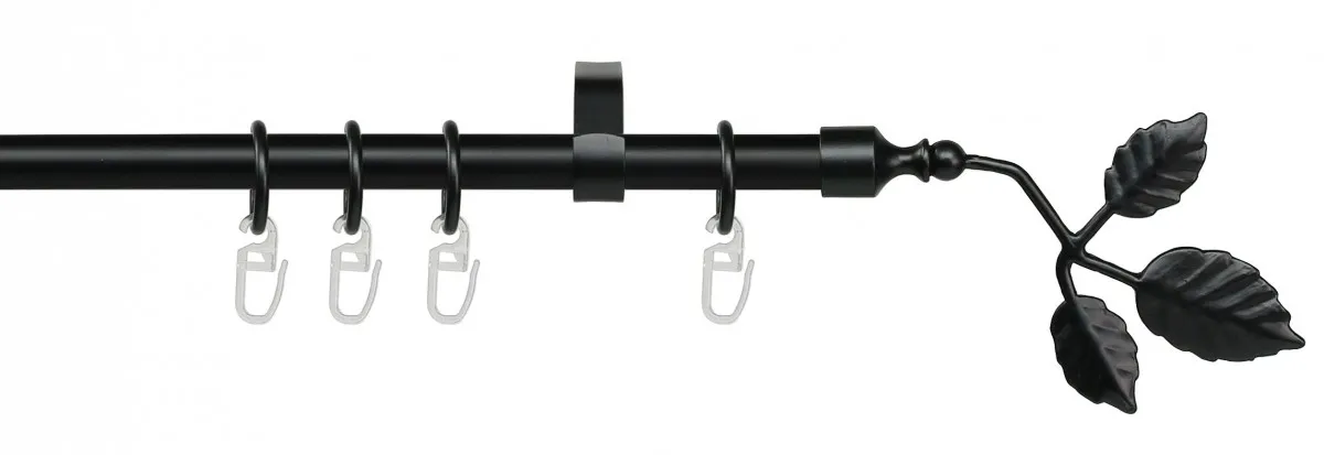 Stilgarnitur Blatt 16 mm Ø, 200 cm, schwarz