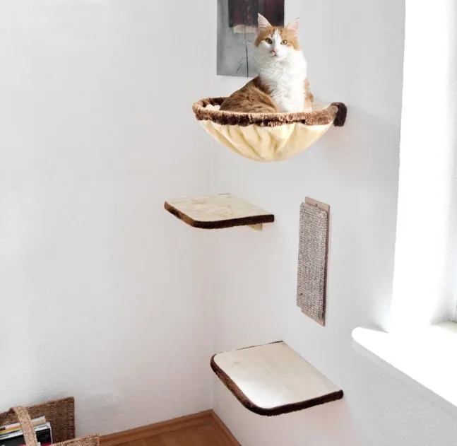 Katzen-Kletterwand, 4teilig beige/braun