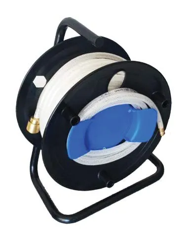 Druckluft - Schlauch - Trommel 20m PVC 6,3 mm mit Messing - Connector