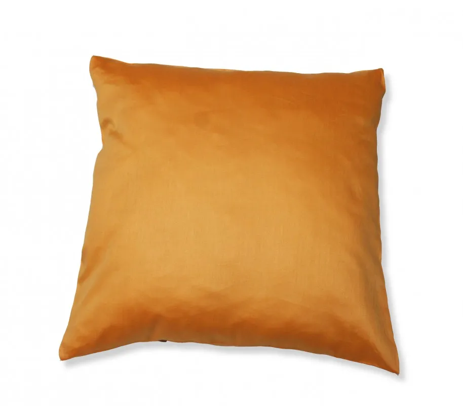 Baumwoll-Satin Kissenhülle Uni 2x 40/40 cm, Farbe gelb