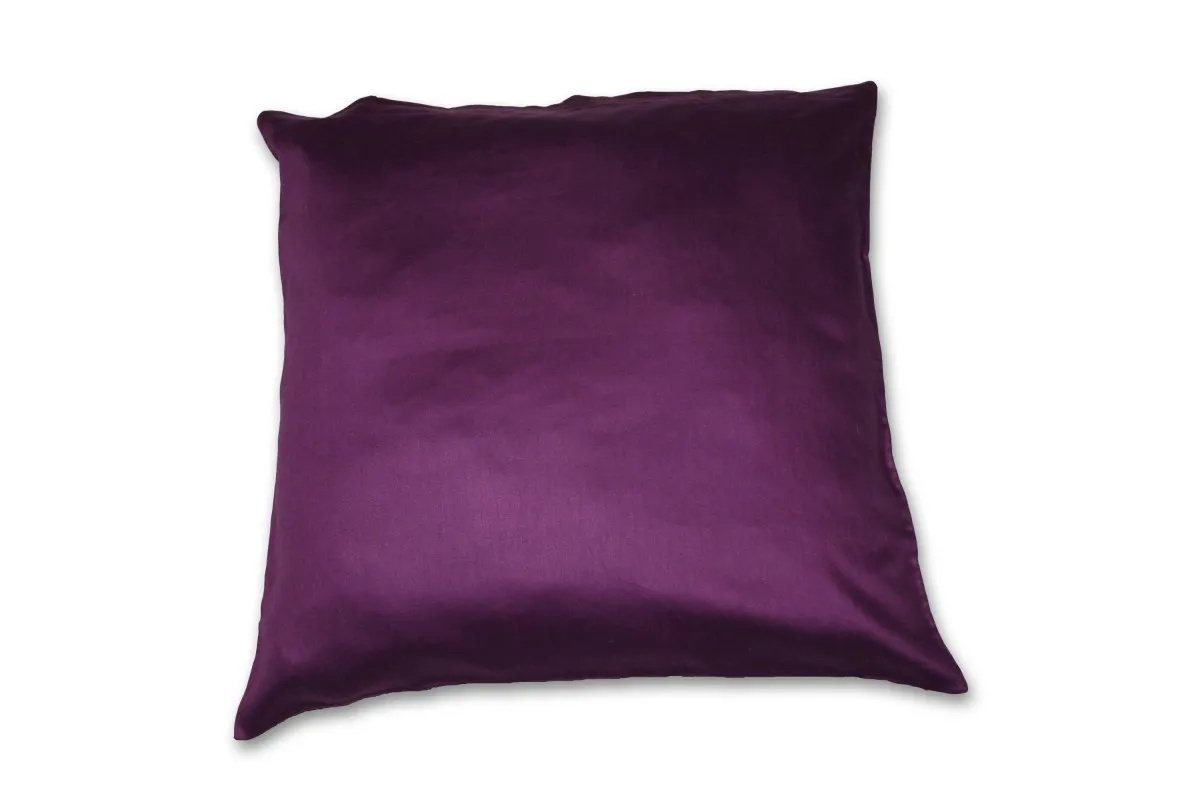 Baumwoll-Satin Kissenhülle Uni 2x 40/40 cm, Farbe pflaume