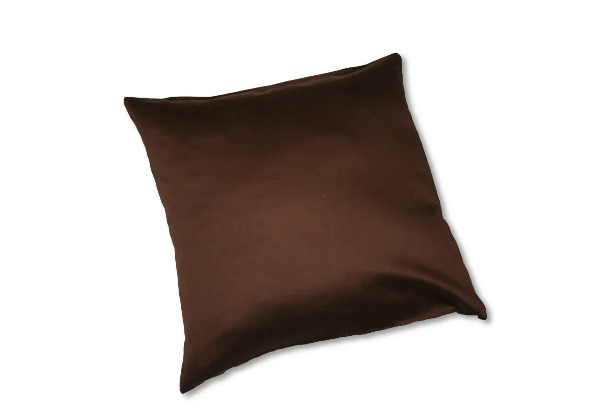 Baumwoll-Satin Kissenhülle Uni 2x 40/40 cm, Farbe braun