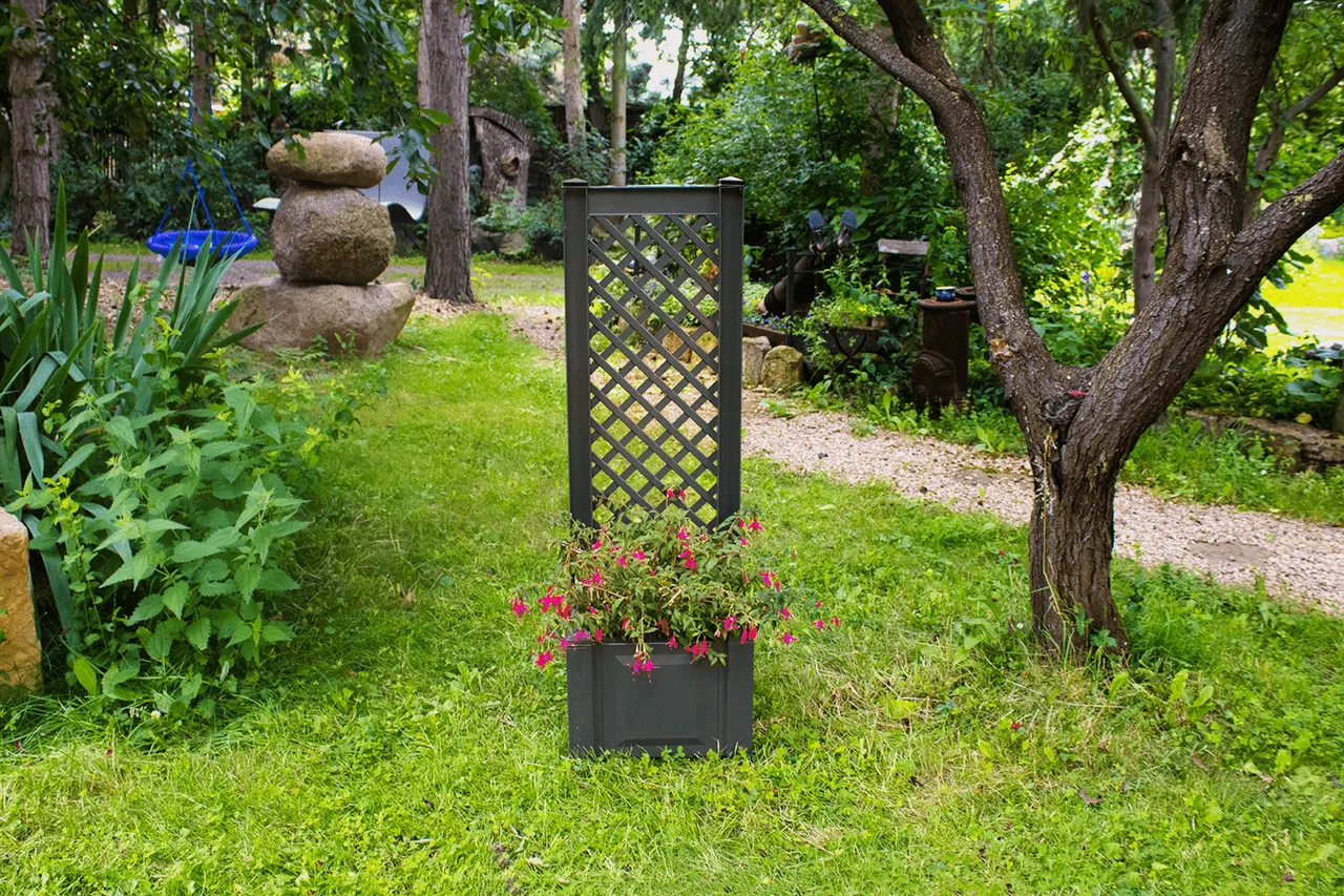 KHW Pflanzkasten 43 cm mit Spalier, anthrazit
