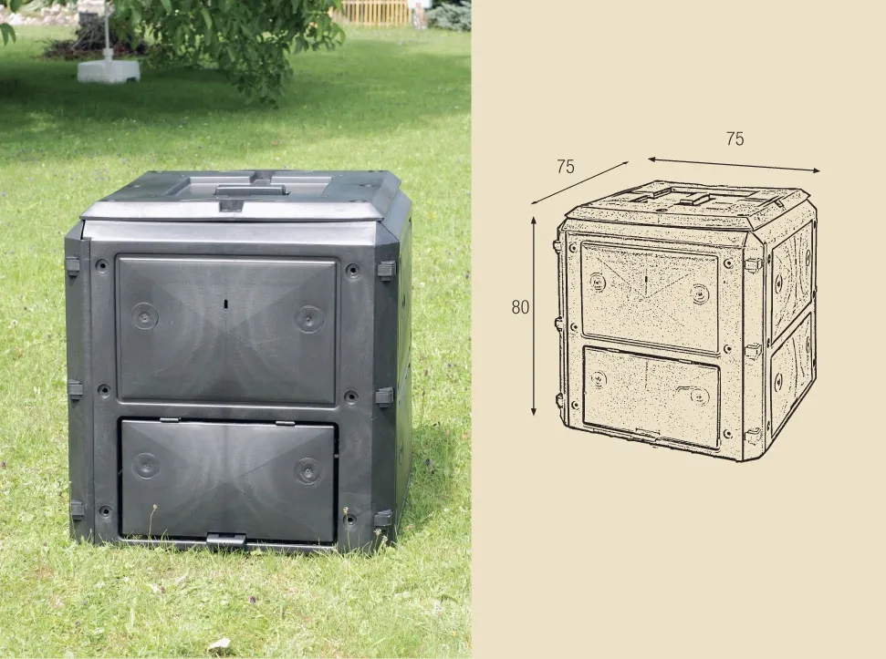 KHW Bio-Quick Komposter Basismodell 420 L mit Deckel, erweiterbar