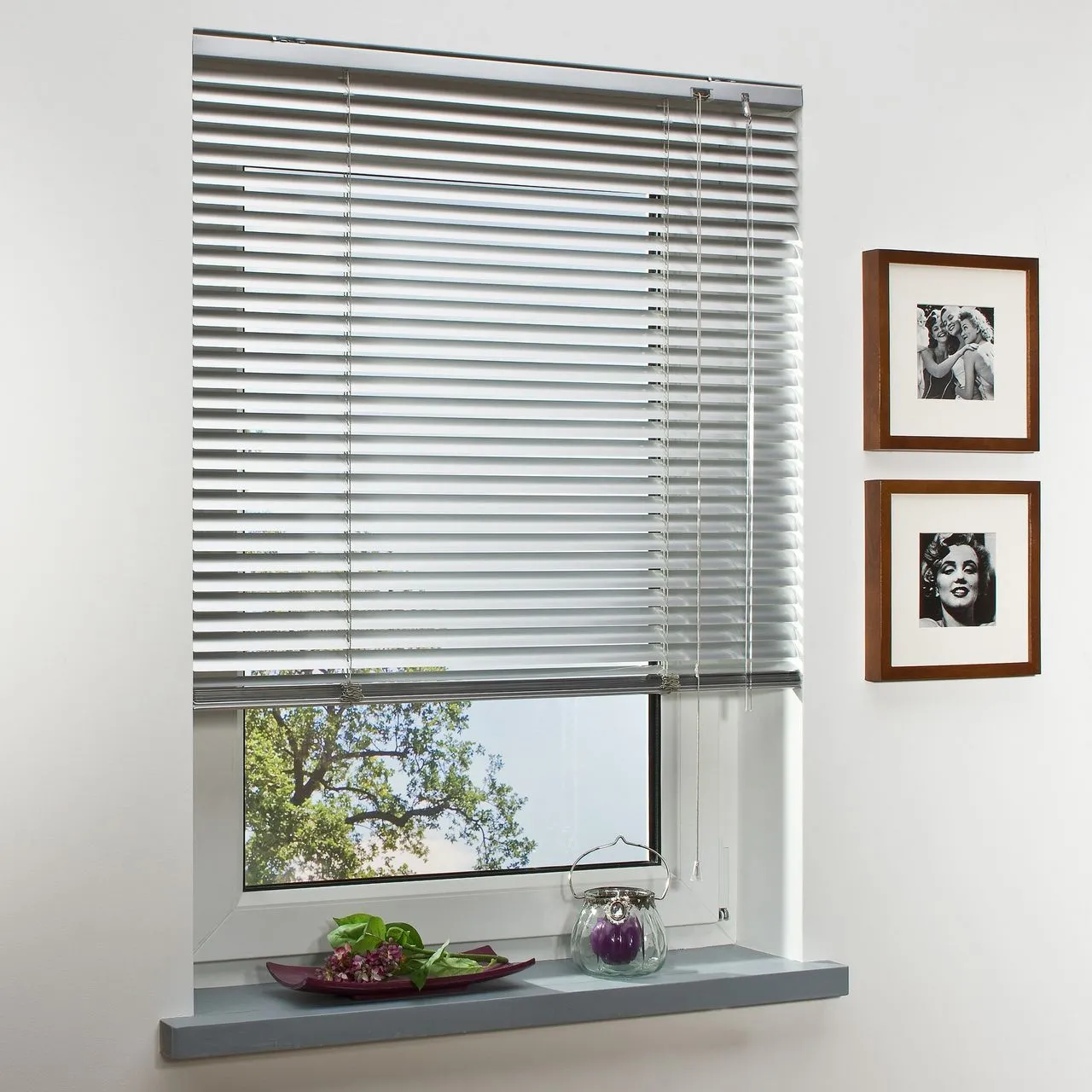 Aluminium-Jalousie, silber, 160 x 80 cm