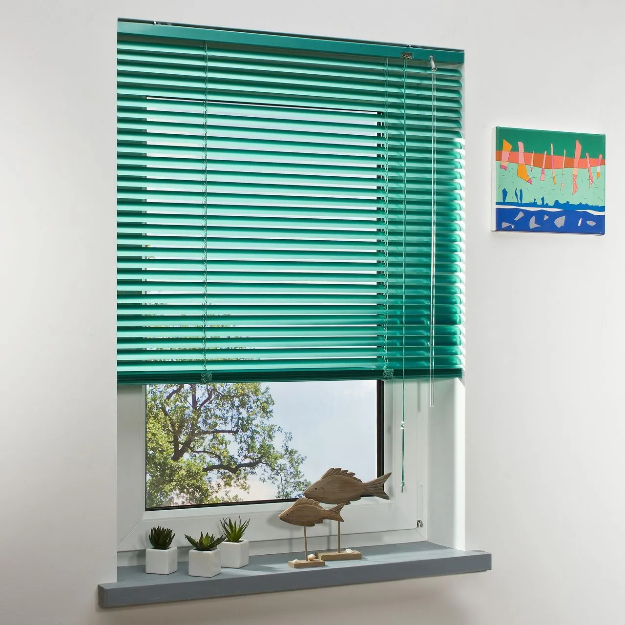 Aluminium-Jalousie, grün, 160 x 160 cm