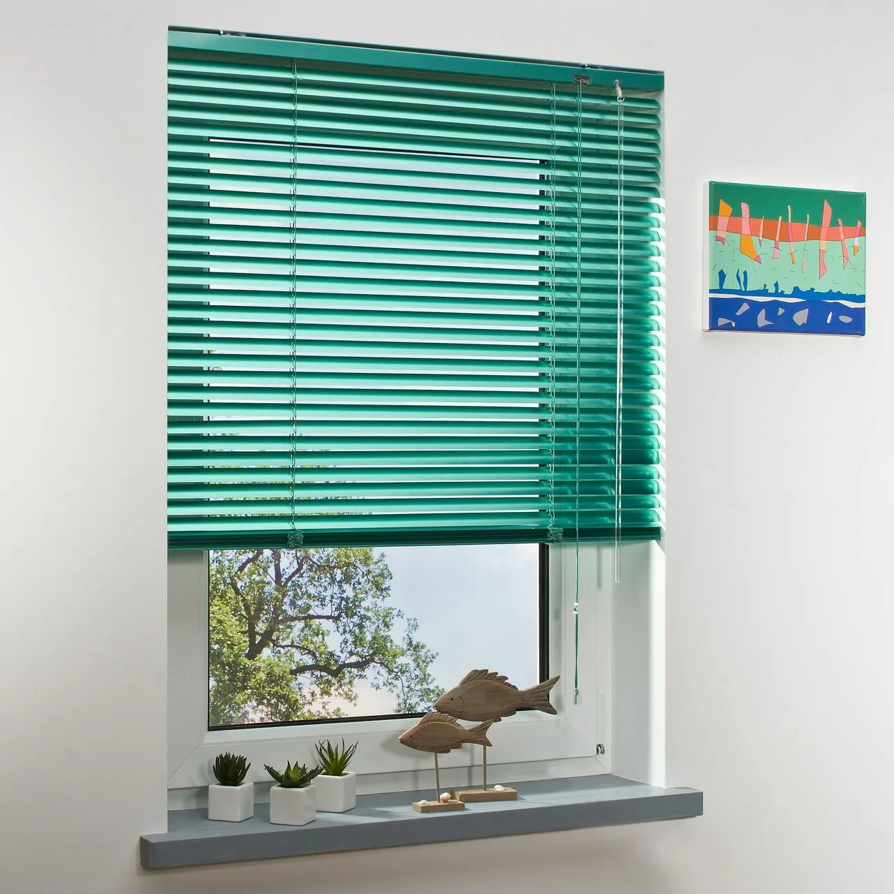 Aluminium-Jalousie, grün, 220 x 110 cm