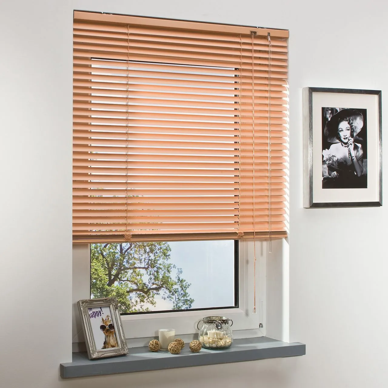 Aluminium-Jalousie, apricot, 160 x 60 cm