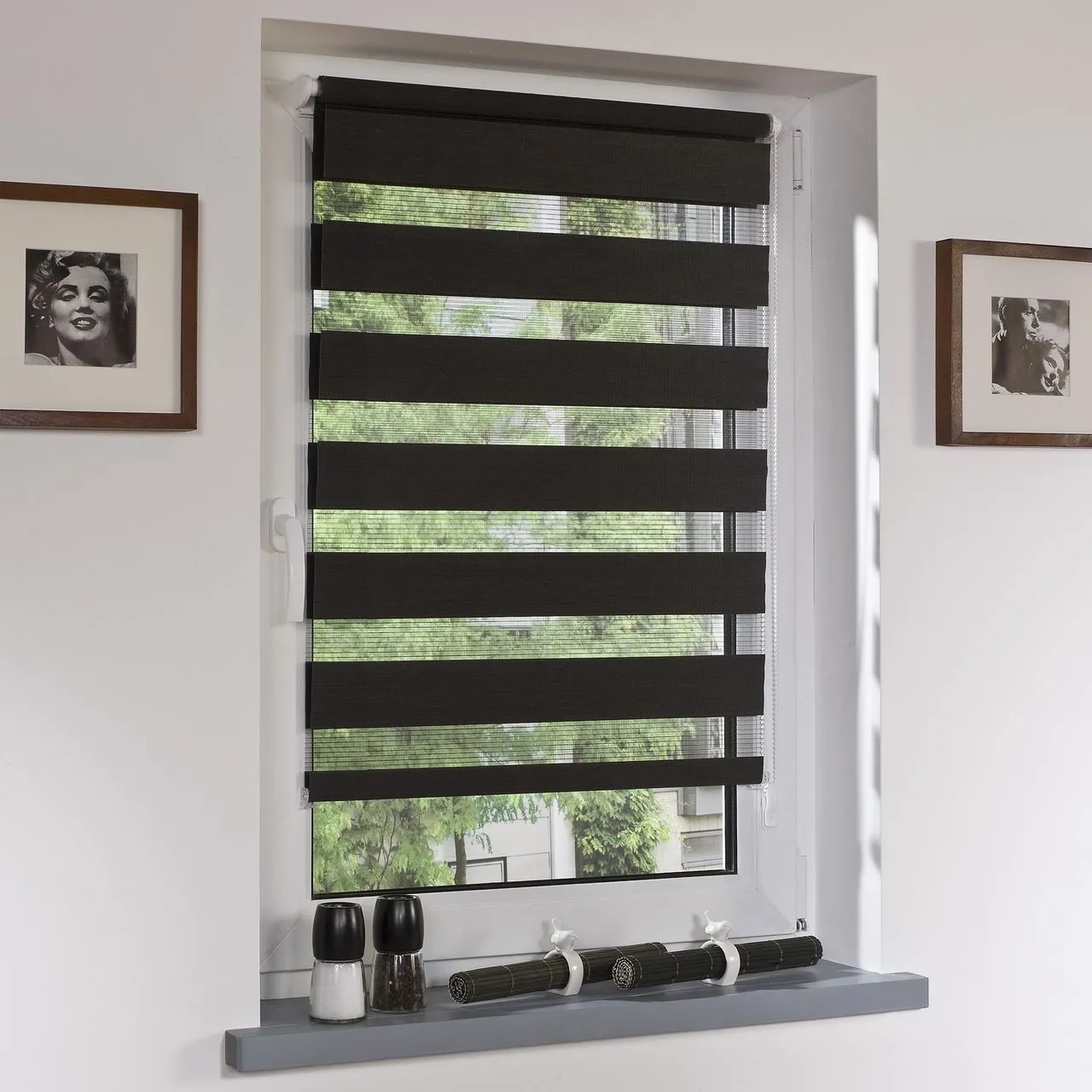 DUO-Rollo Doppelrollo, anthrazit, 200 x 80 cm