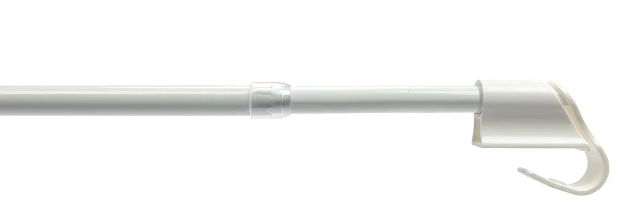 Bistrostange, Scheibengardinenstange 12 mm Ø, Klemmträgermontage, weiß, ausziehbar 85-135 cm