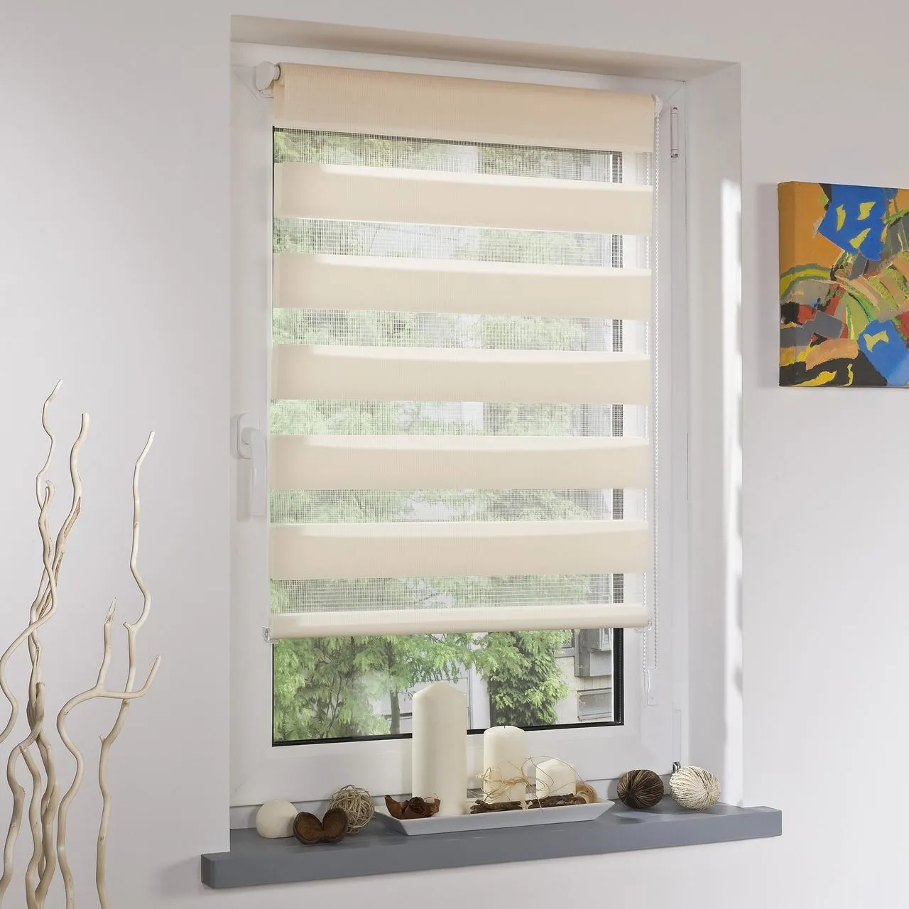 DUO-Rollo Doppelrollo, apricot, 160 x 120 cm