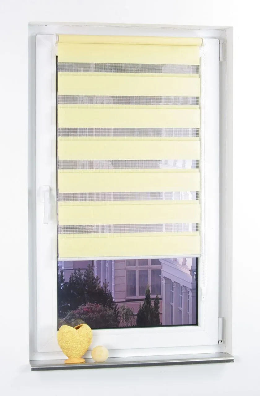 DUO-Rollo Doppelrollo, gelb, 160 x 120 cm