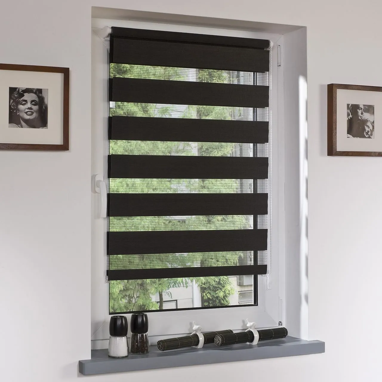 DUO-Rollo Doppelrollo, anthrazit, 160 x 45 cm