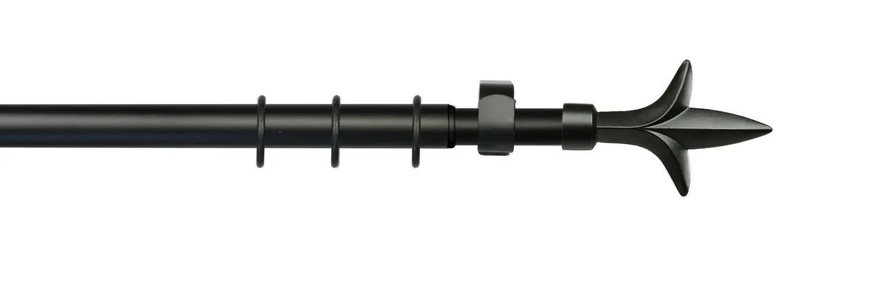 Stilgarnitur Sparta 16 mm Ø, ausziehbar 130-240 cm, schwarz