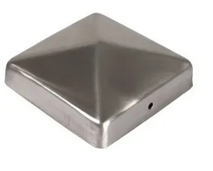 Edelstahl-Pfostenabdeckkappen 4er Set in Pyramide Optik 91x91mm