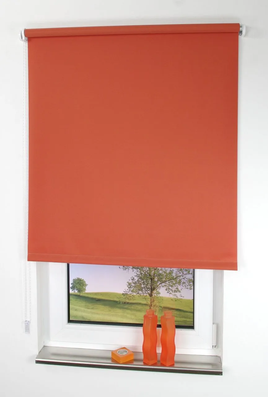 Seitenzugrollo, Kettenzugrollo, 240 x 102 cm, terracotta