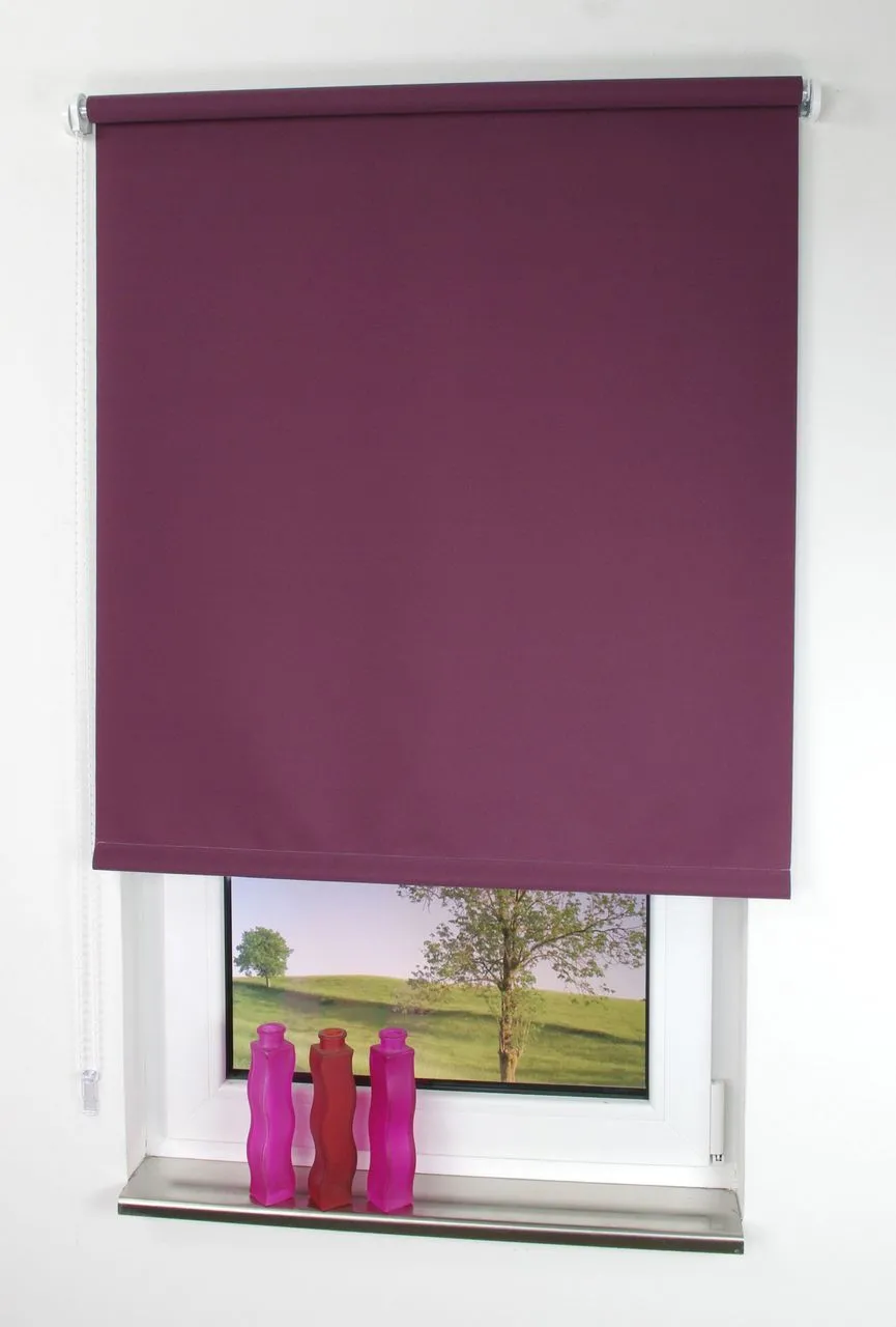 Seitenzugrollo, Kettenzugrollo, 240 x 102 cm, brombeere
