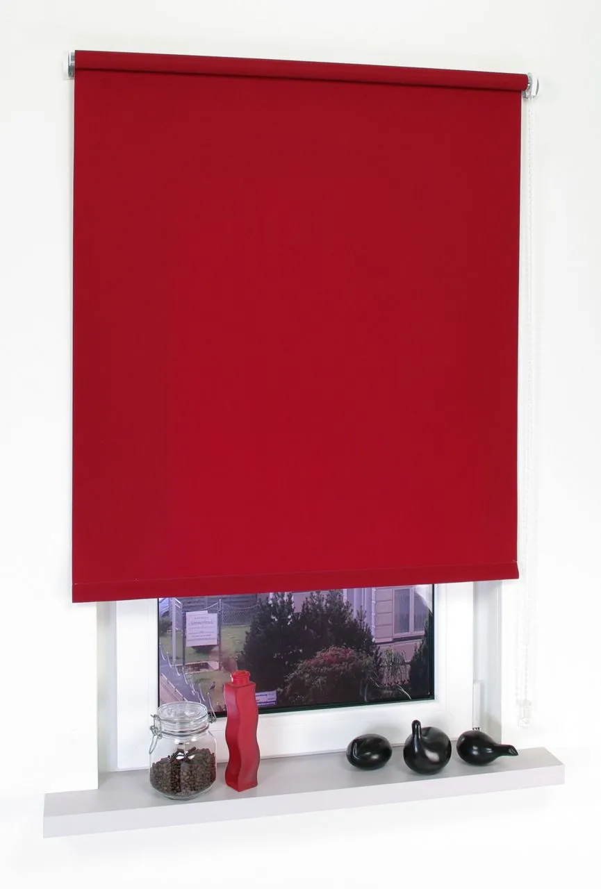 Seitenzugrollo, Kettenzugrollo, 240 x 102 cm, rot