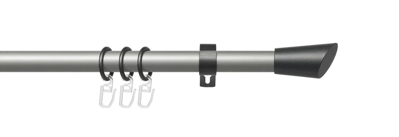 Stilgarnitur Gardinenstange Bit 20 mm Ø, 120 cm, silber-anthrazit