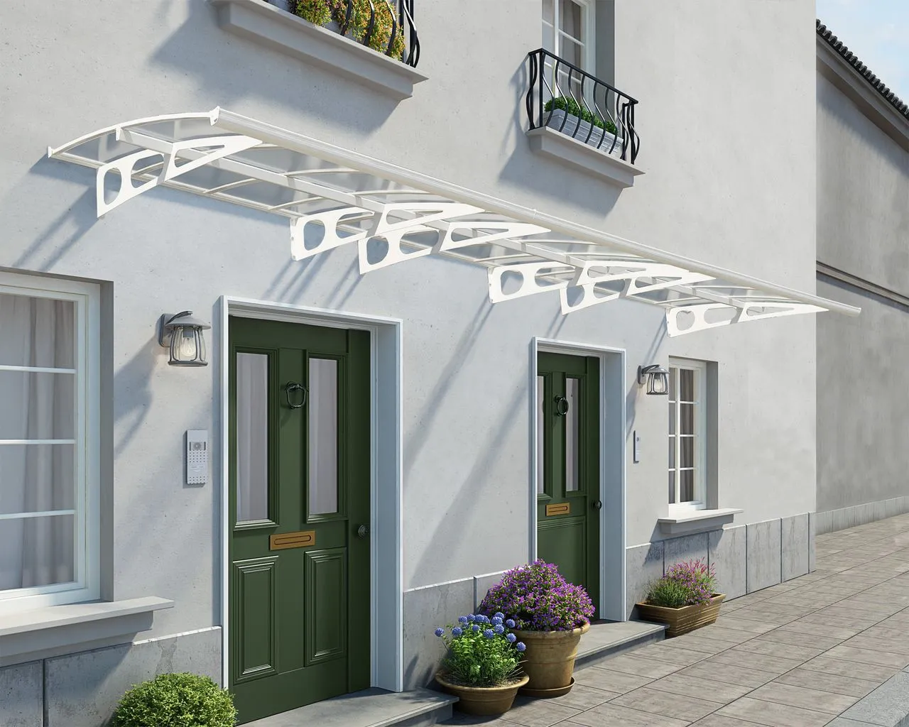 Türvordach Bordeaux 6690 Weiß klar