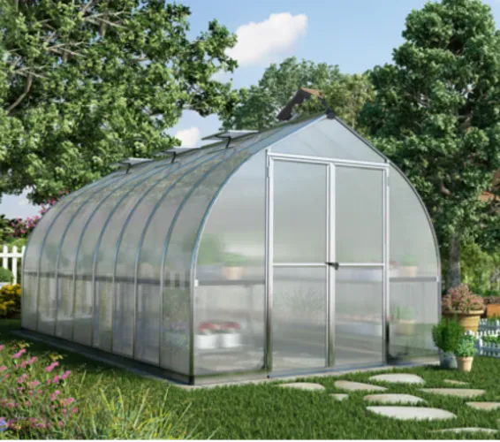 Gewächshaus Bella 8x16 Alu Silber 244x484cm