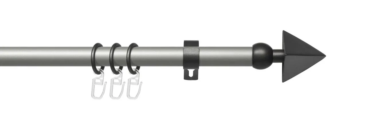 Stilgarnitur Gardinenstange Spear 20 mm Ø, 160 cm, silber-anthrazit