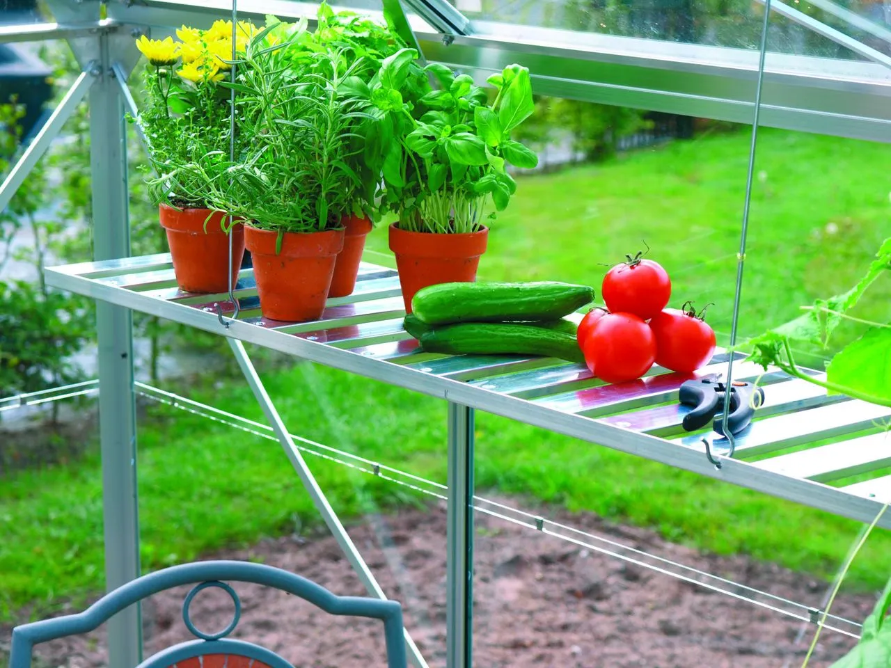 Aluregal, abklappbar, 120x31cm