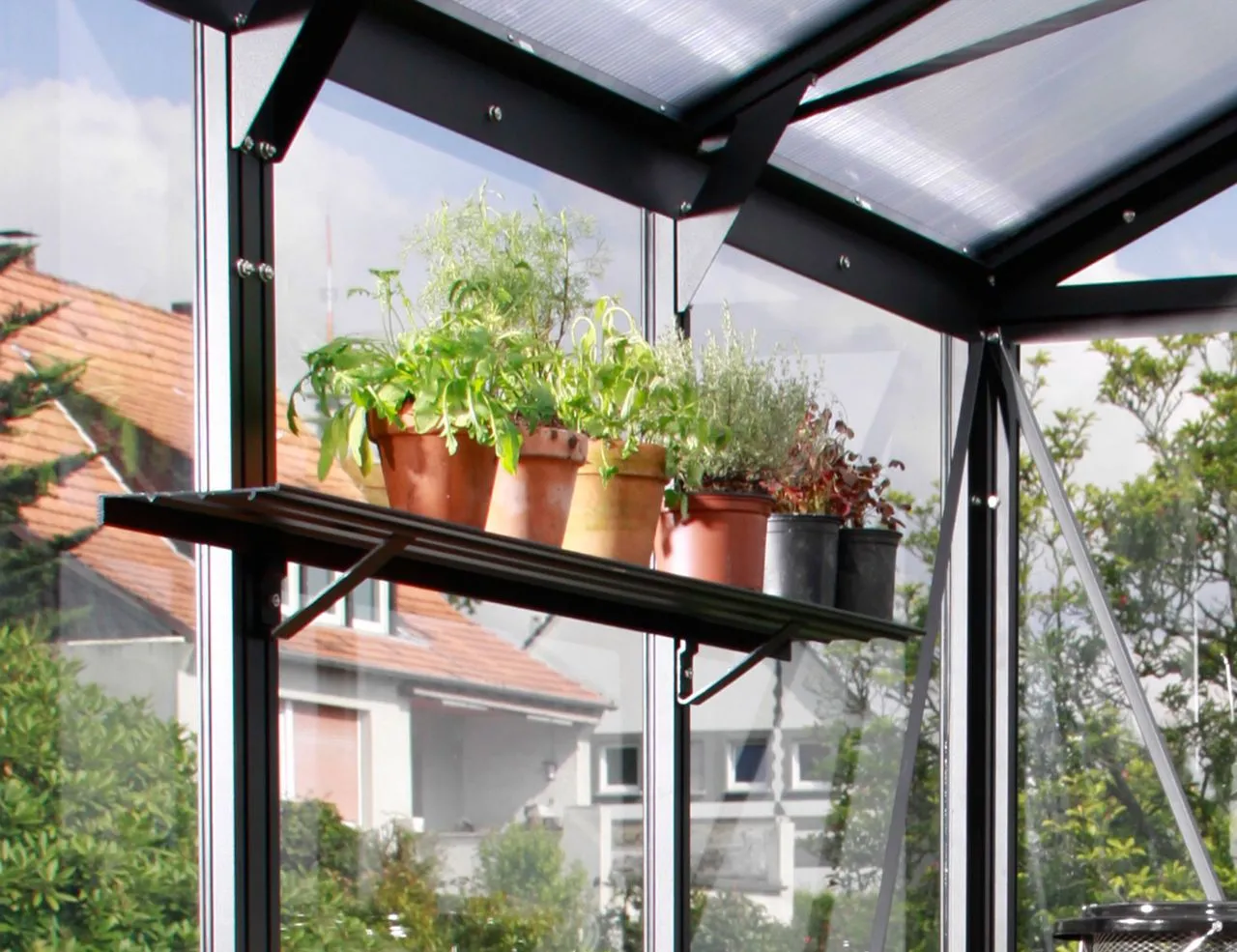 Alu-Wandregal, schwarz, 122x15cm