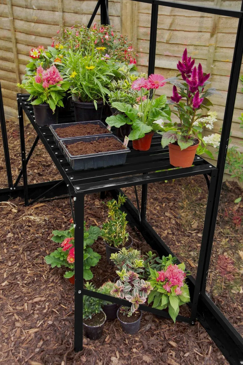 Alutisch, 1 Ablage, 121x54x76cm, schwarz