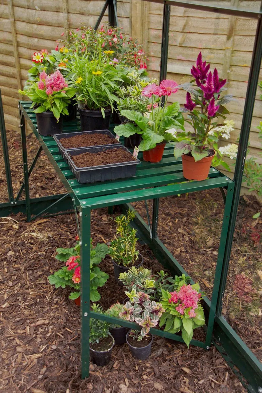 Alutisch, 1 Ablage, 121x54x76cm, grün