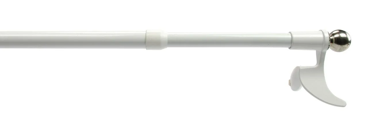 Bistrostange, Scheibengardinenstange Klemmstange 12 mm Ø, weiß/chrom, ausziehbar 30-45 cm