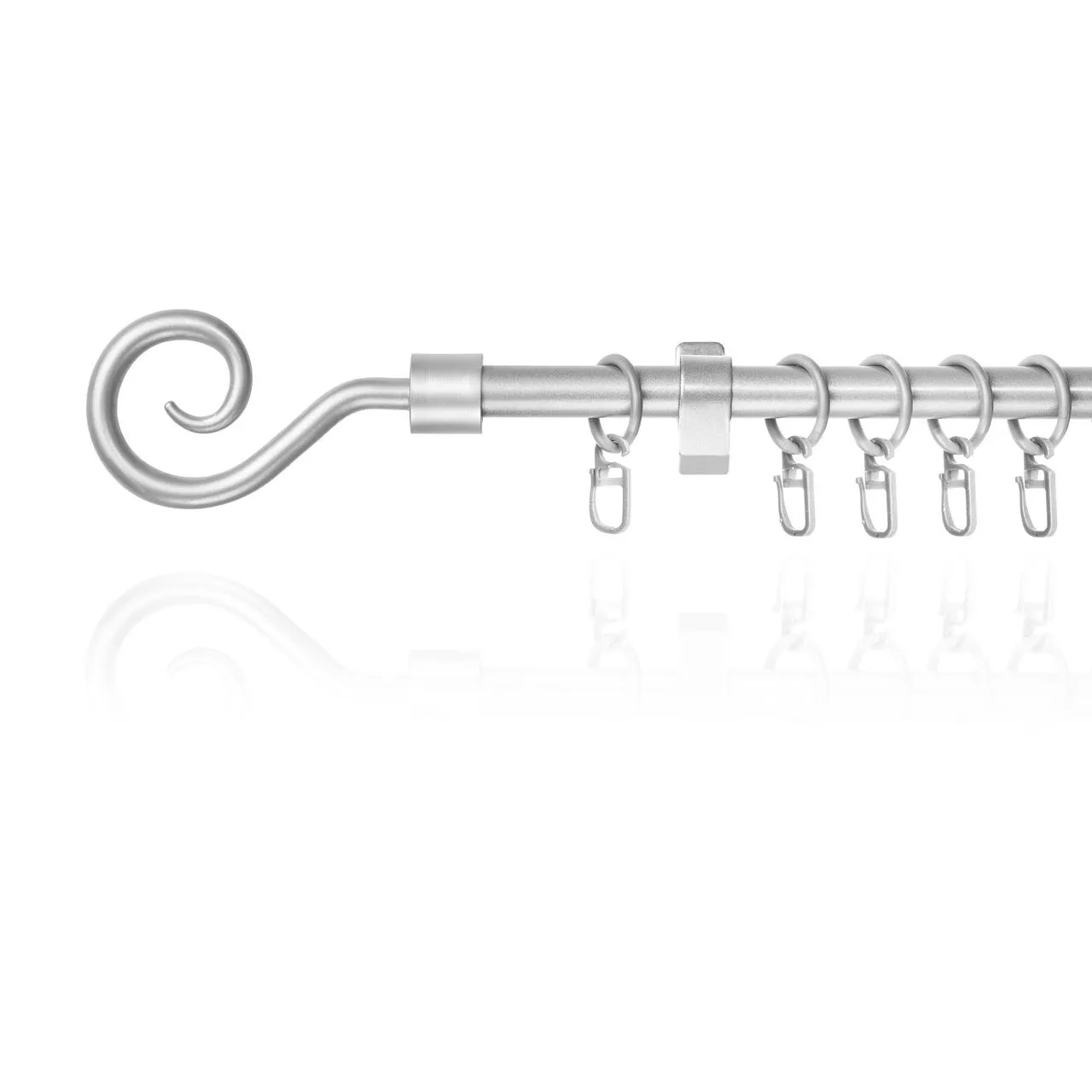 Gardinenstange Kringel, 16 mm, ausziehbar 130 - 240 cm - Silber